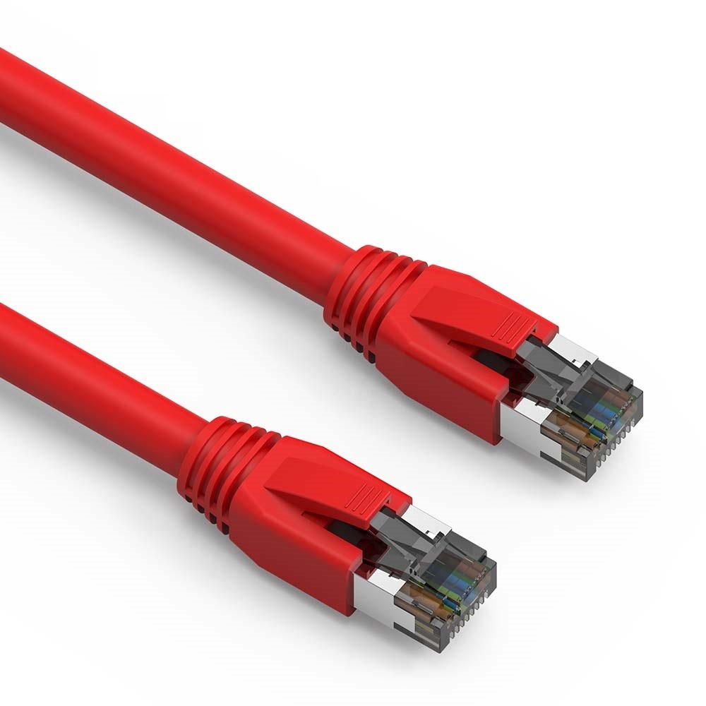 5 Pack of 5Ft CAT8 S/FTP Ethernet Network Cable Red 24AWG