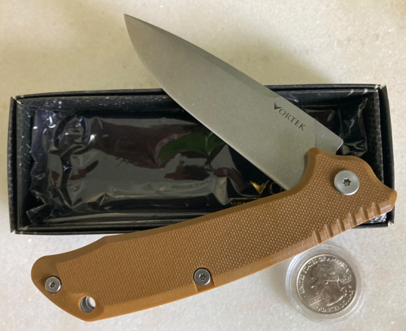 NEW EDC VORTEX ROVER FLIPPER POCKET KNIFE 3.5” PLAIN DROP POINT BLADE NIB CLIP