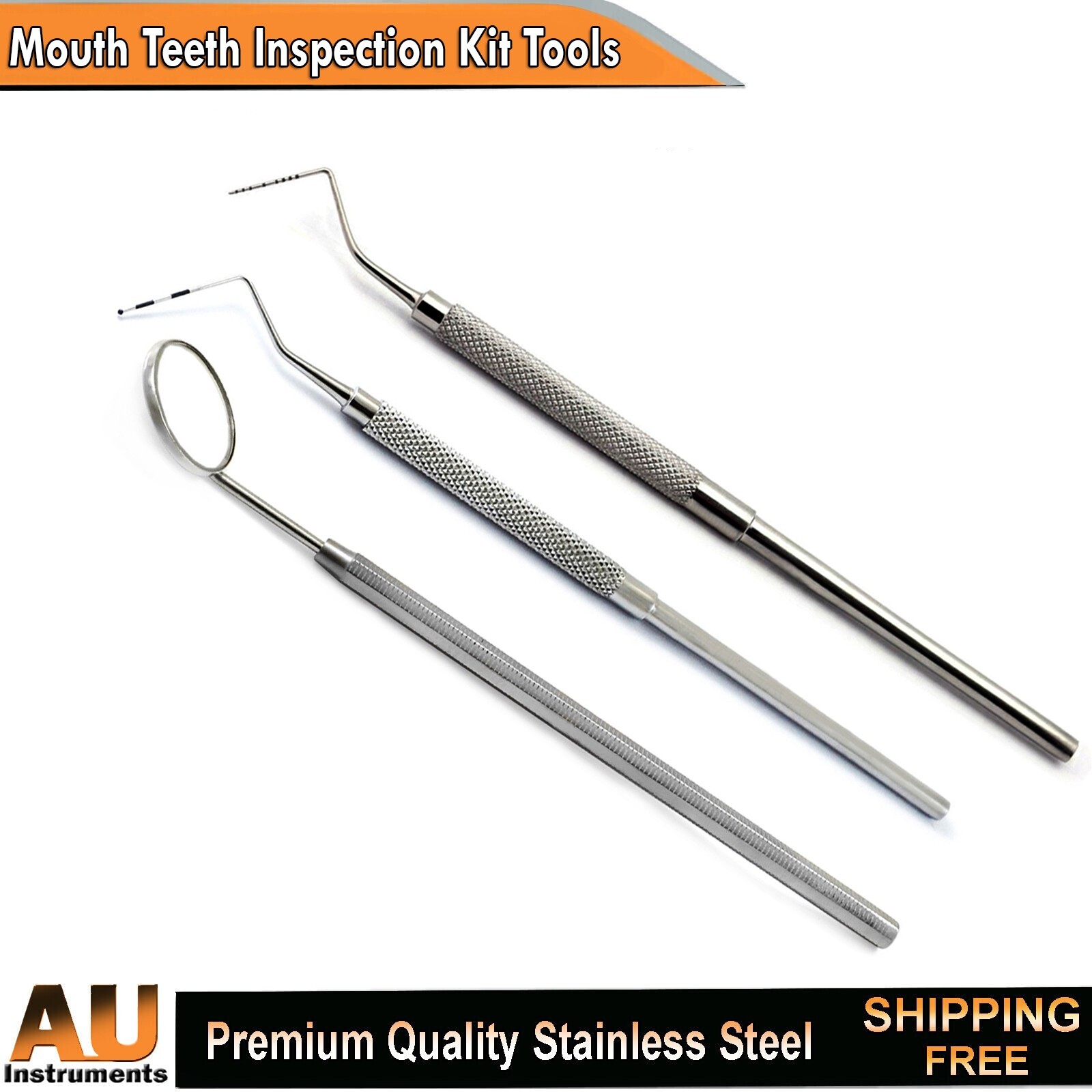 Dentistry Kit Instruments Mouth Mirror Tooth Depth Measuring Color Probes Lab