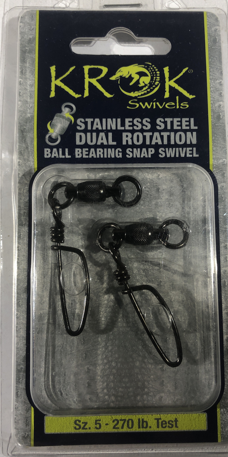 KROK Swivels Stainless Steel Dual Rotation Ball Bearing Snap Swivel Sz.5  270lb