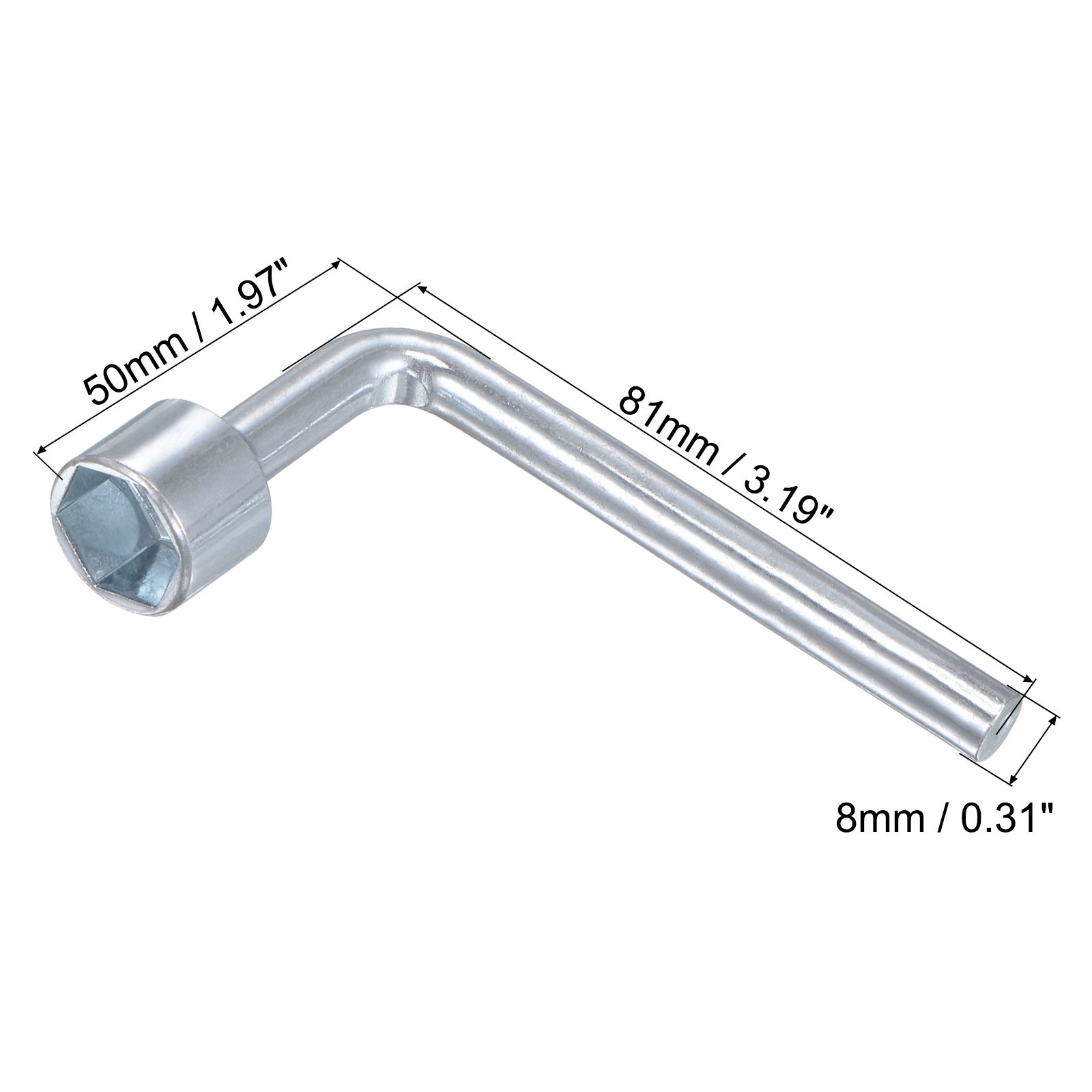 14mm Metric L Shaped Angled Open Hex 6 Point Socket Wrench Single Ended,