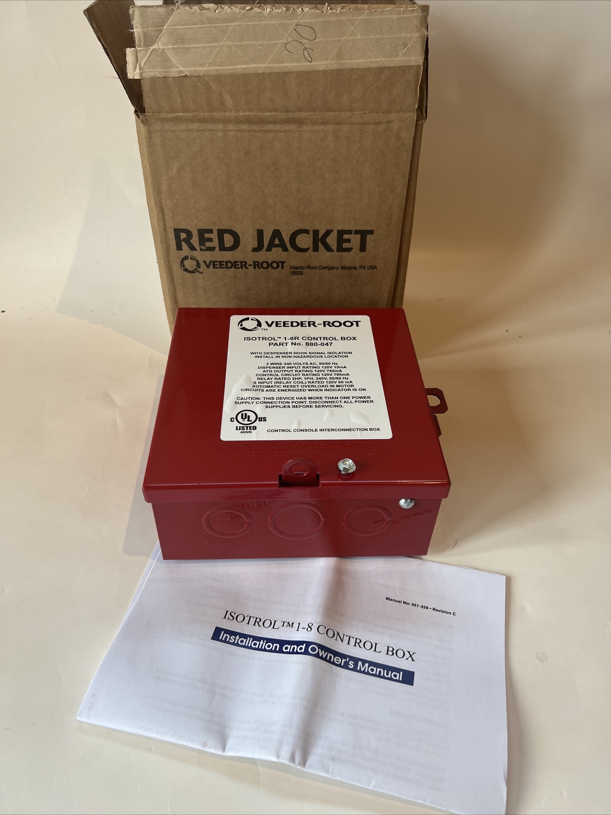 RED JACKET 880-047 VEEDER ROOT 1-8R Isotrol Control Box 3 Wire 240V AC 50/60 Hz