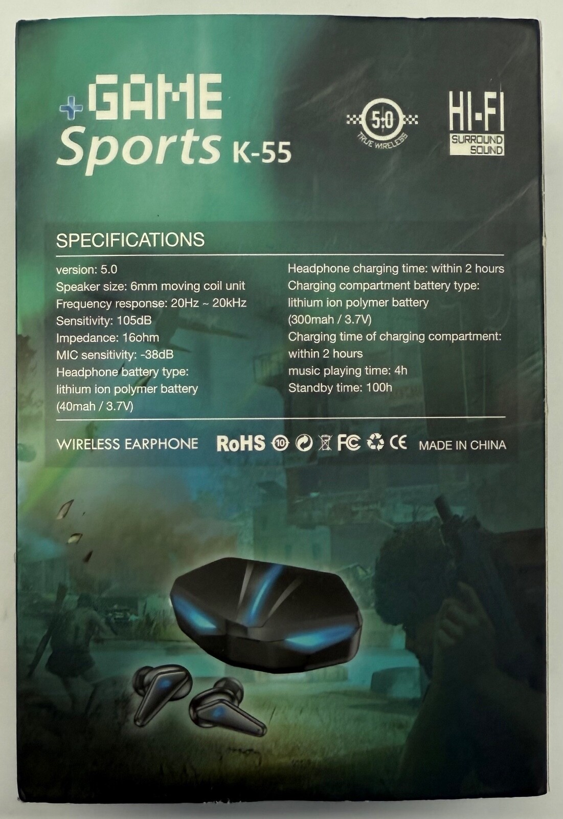 GAME SPORTS K-55 Wireless Earphone