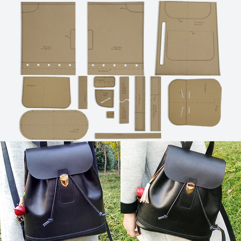 15PCS Shoulder Bag Backpack Making Kraft Template DIY Schoolbag Handmade