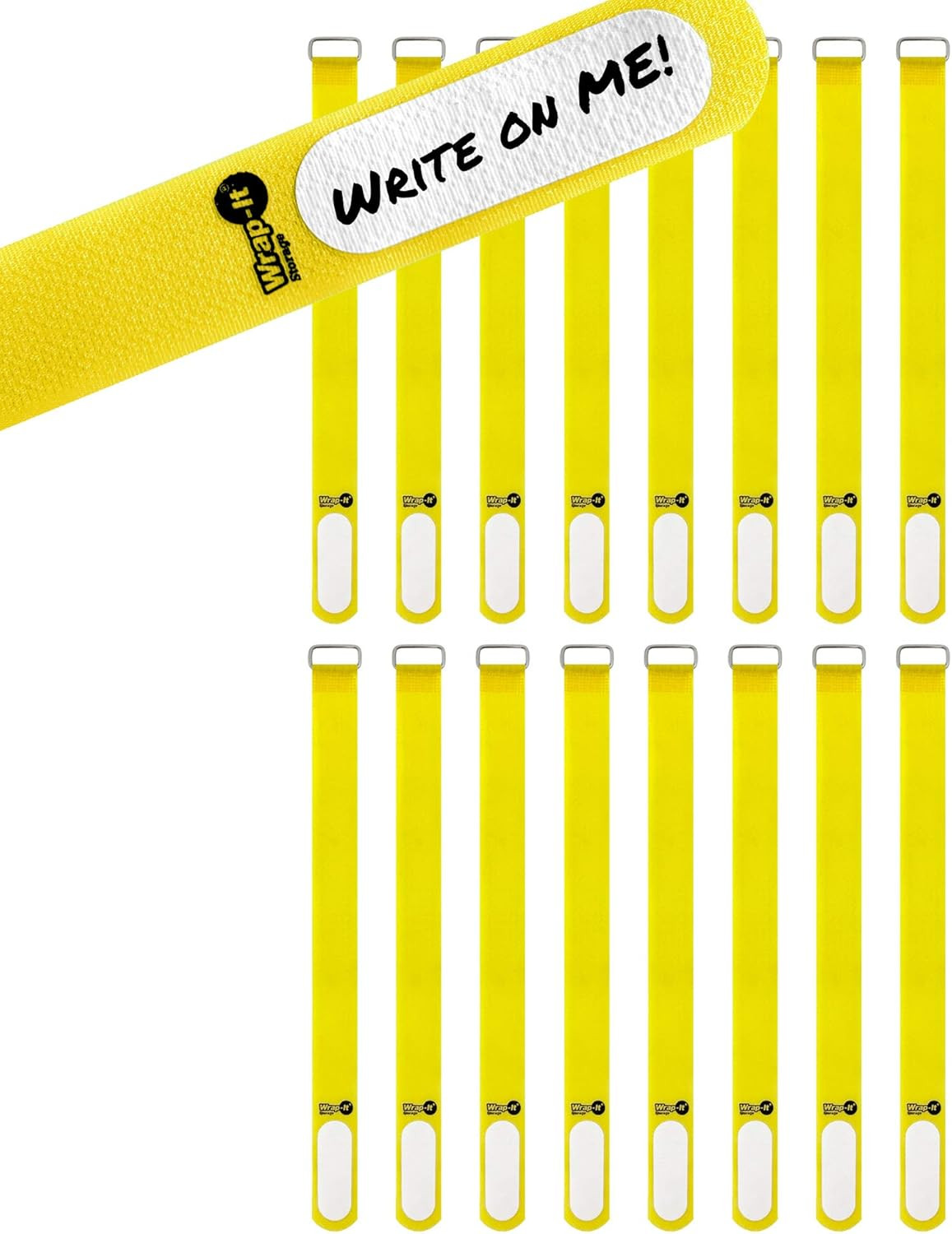 16 Pack 12" Cable Straps Cord Organizer Wraps Reusable Cinch Straps Yellow