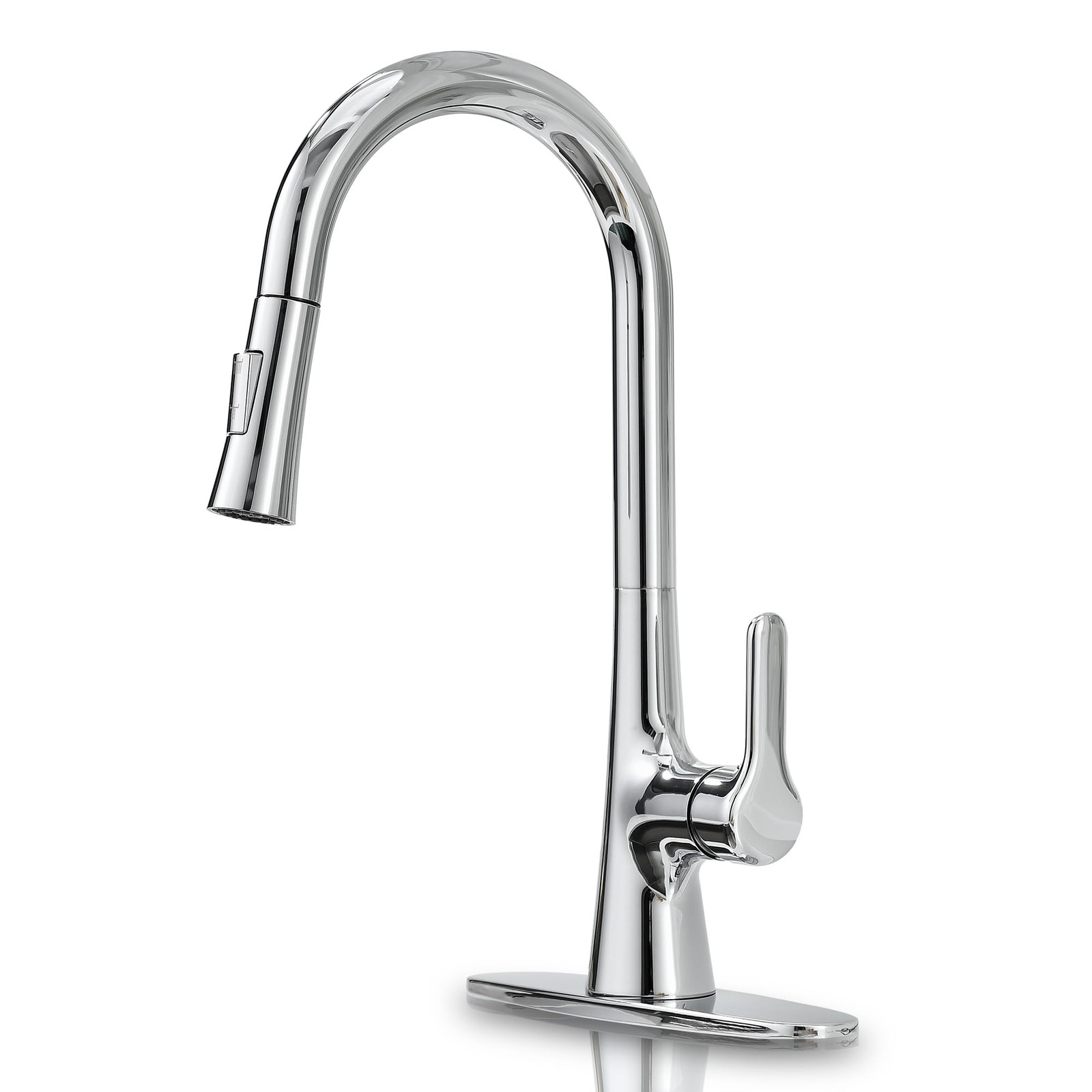 FROPO Kitchen Faucet with Pull Down Sprayer, Polished Chrome Kitchen Sink Fau...