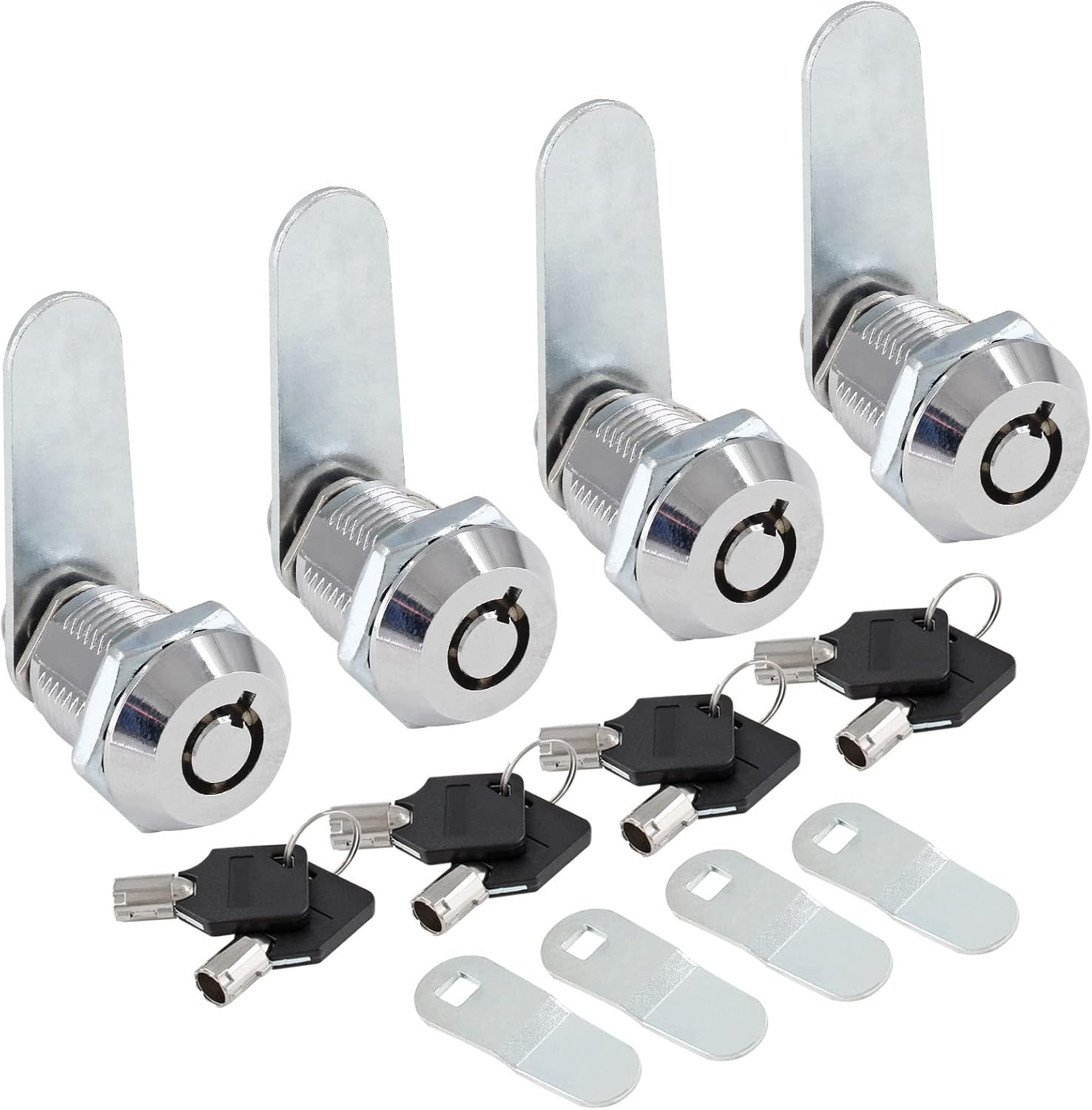 4 Pack Tubular Cam Locks Keyed Alike 3/4 Inch, RV Locks Replacement, Cabinet Cam