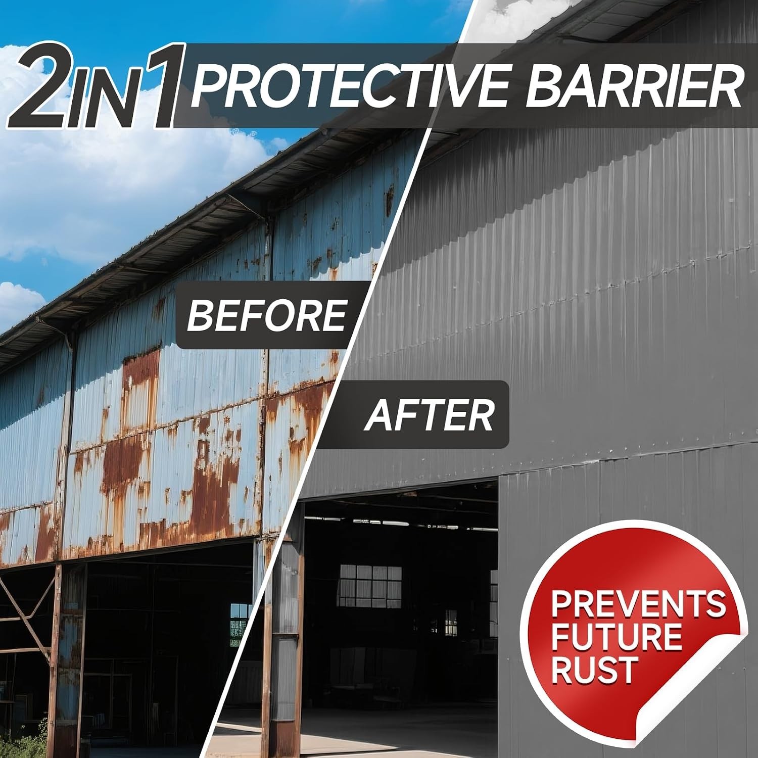 Versatile 2-in-1 Rust Converter & Primer for Metal - 17.5 Oz, Easy Application