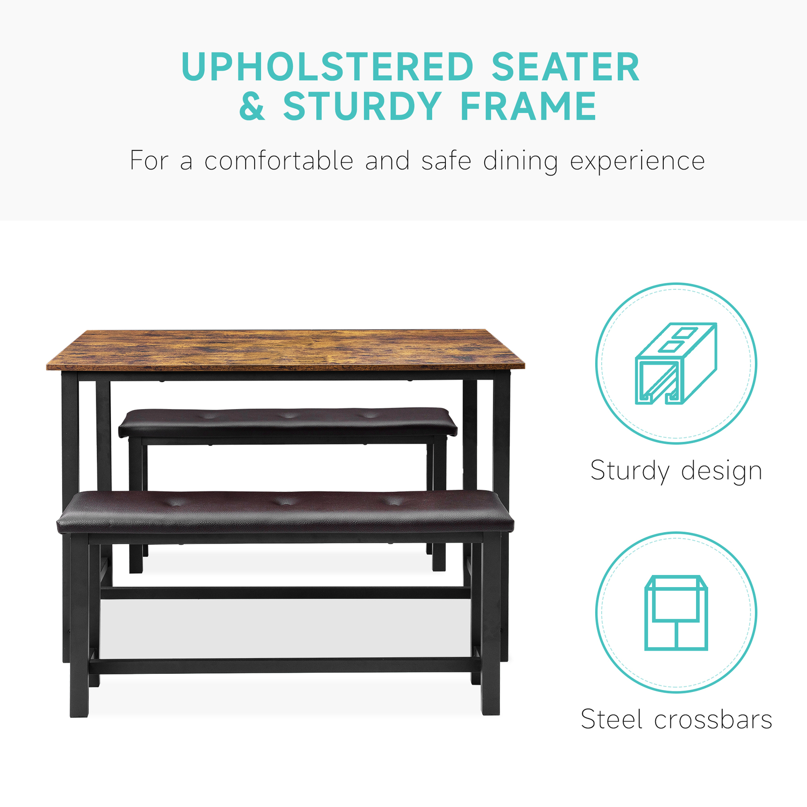 Wood Kitchen Table and Dining Room Table Set, Elegant Kitchen Sets for 2 or 4