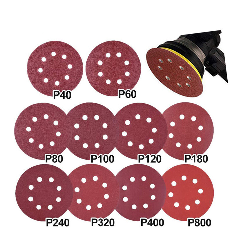 125mm sanding discs with 8 holes sandpaper orbital sander