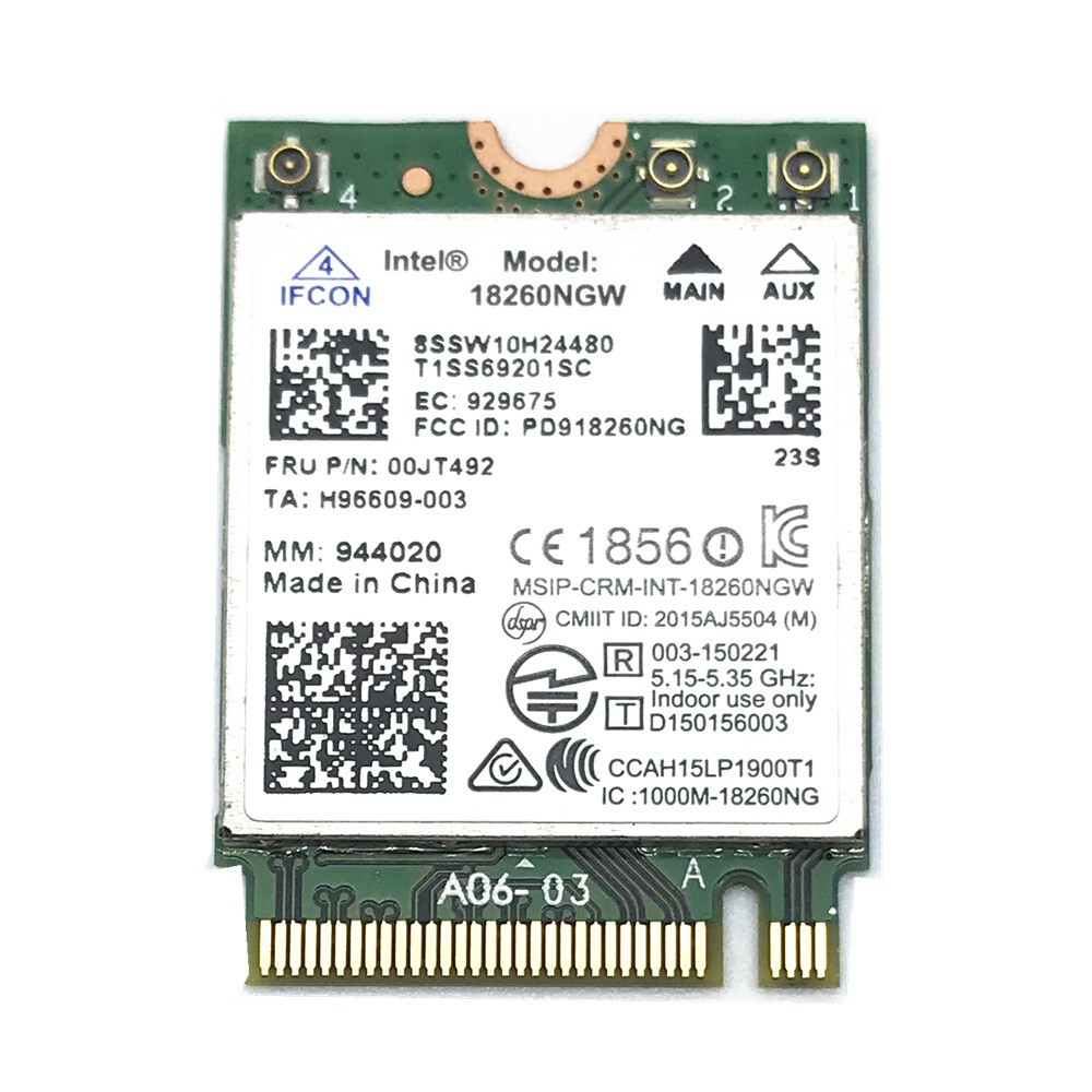 Intel Tri-Band Wireless-AC 18260 WLAN WiFi 802.11ad + 802.11ac 2x2+Bluetooth 4.1