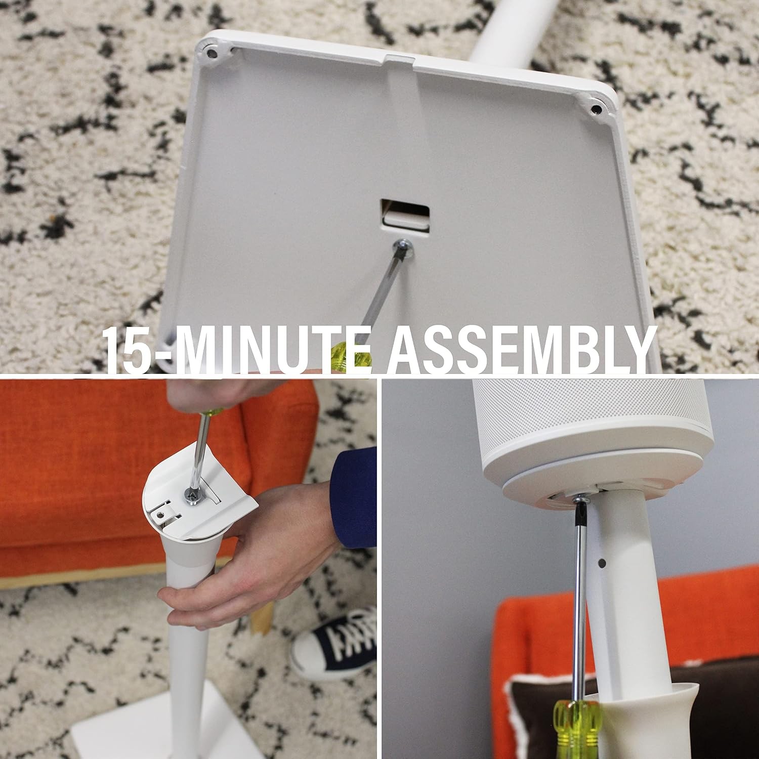 Wireless Speaker Stand for Sonos Era 100™ - White Pair for Secure Mounting