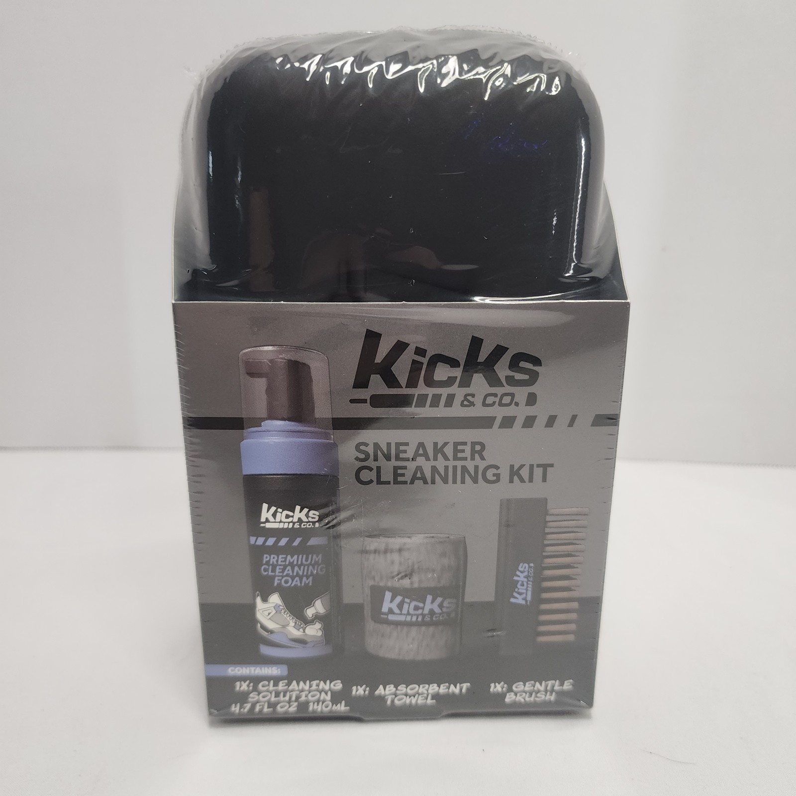 KICKS & CO Premium Sneaker Cleaning Kit w/Travel Case + Foam + Brush + Towel NEW