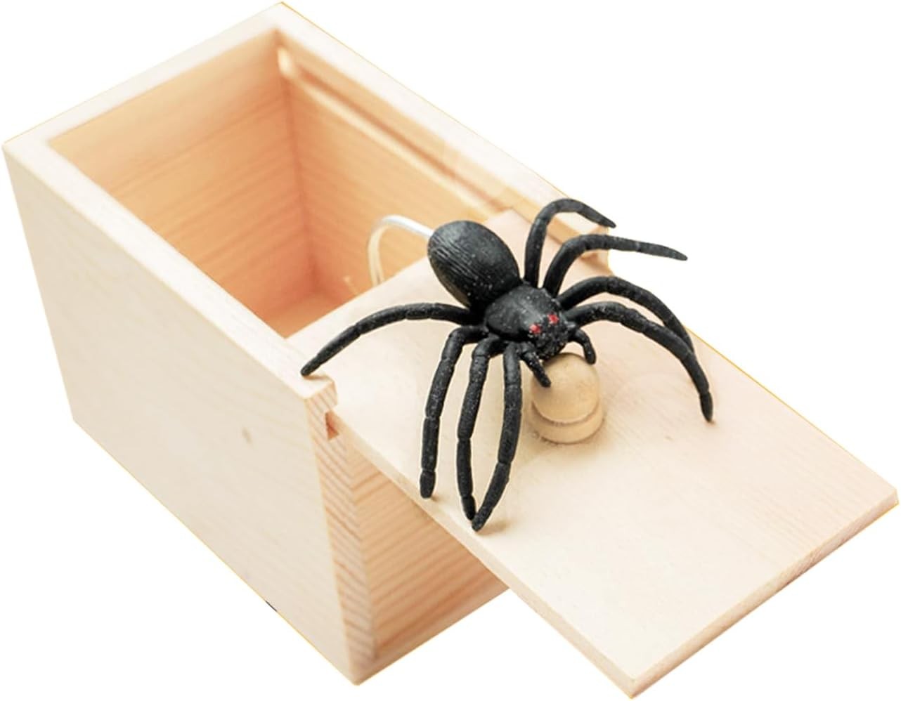Winbar Rubber Spider Trick Box – Handmade Wooden Surprise Box with Spider