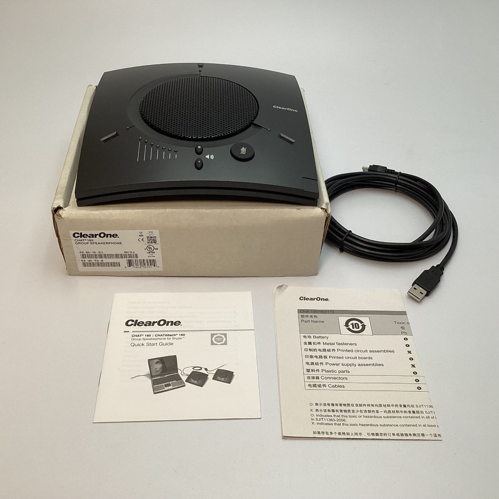 ClearOne CHAT 160 Group Speakerphone 860-156-251L USB Conference Mic