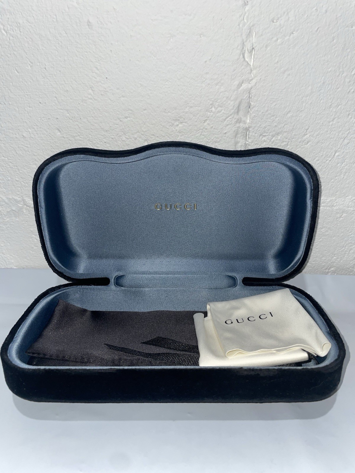 Gucci Sunglasses/Eyeglasses Case Black/Blue Large Size