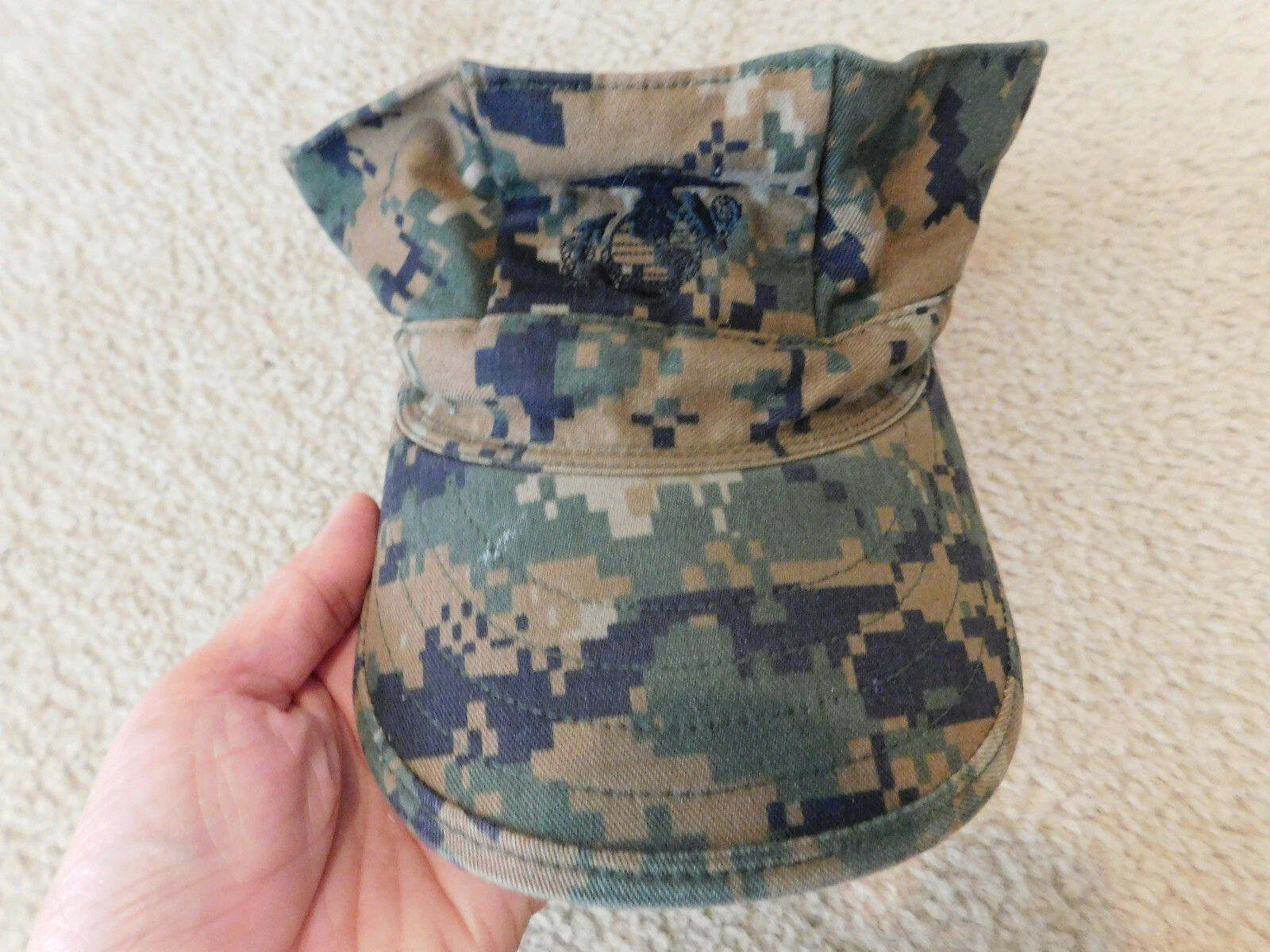 USMC WOODLAND MARPAT GARRISON CAP SIZE SMALL