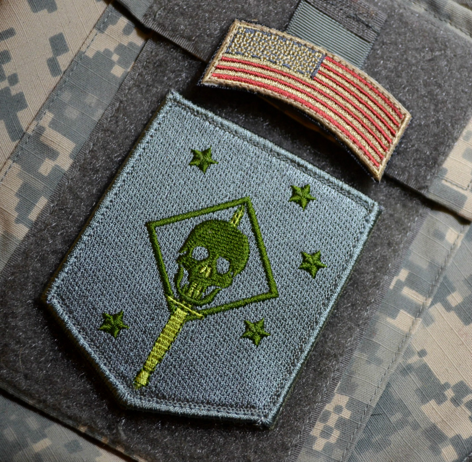 USMC FORCE RECON JOINT TASK FORCE vêlkrö 2-PC: OD MARSOC RAIDERS + US FLAG TAB