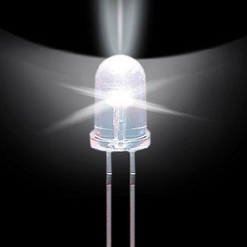 50pcs F5 5mm White Round Superbright LED Light LED lamp NEW L9