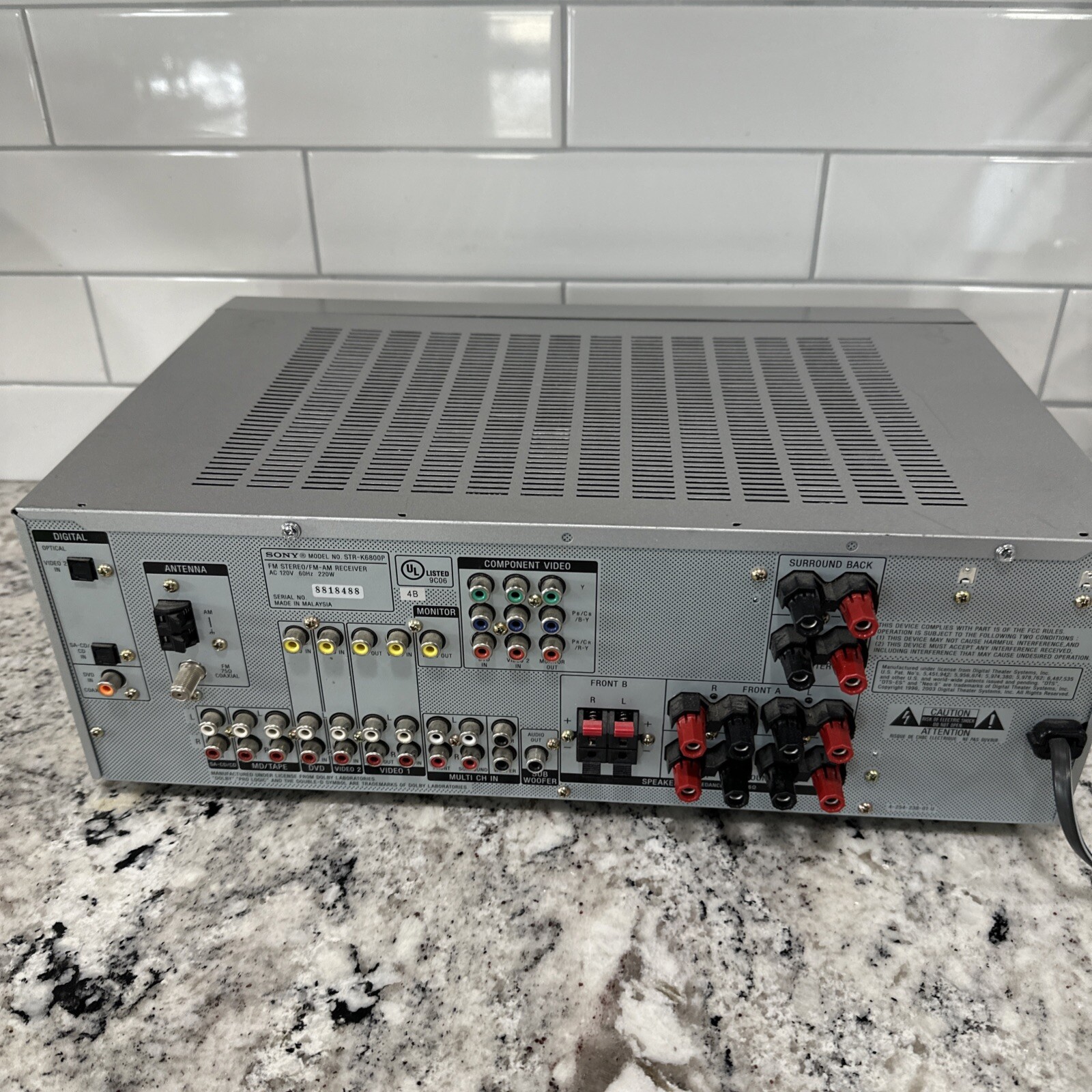 Sony STR-K6800p control center