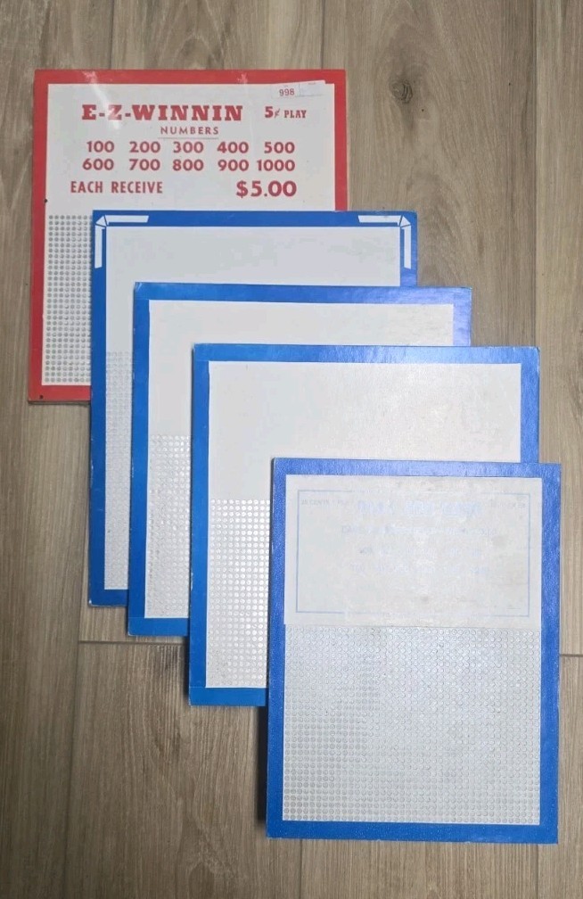 PUNCH BOARD  Pack Of 5 EZ Winnins  USA made - Old Stock - UNUSED *