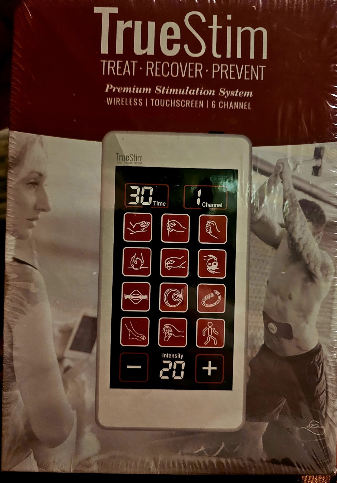 TrueStim Premium Wireless TENS EMS6 Channel Touchscreen Muscle Stimulator SEALED