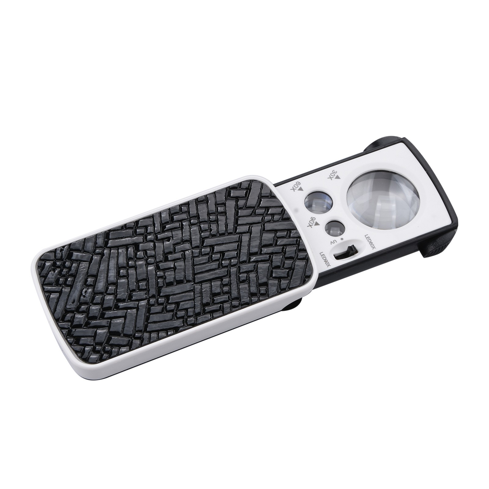 30X 60X 90X Portable Slide LED Light Jewelry Magnifying Glass Magnifier Loupe]