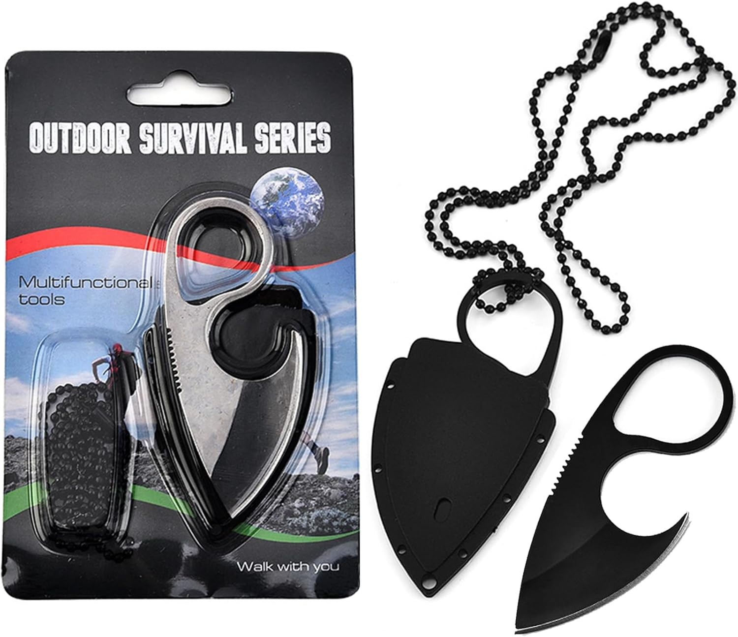 AZHU Neck Knife Mini Full Tang EDC Fixed Blade Outdoor Camping Knife