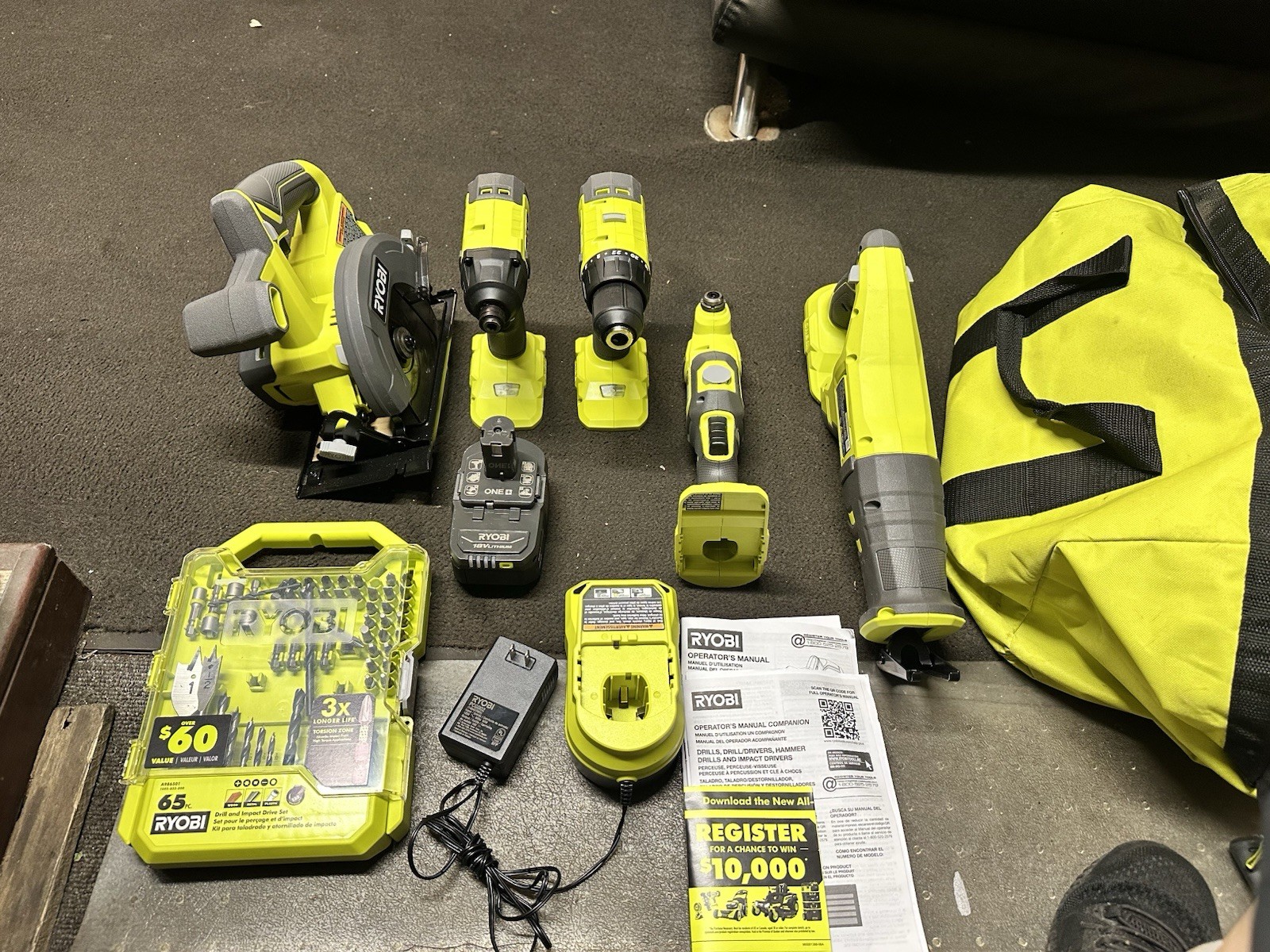 ONE+HP 18V Brushless Cordless 5-Tool Combo Kit with 4.0 Ah and 2.0 Ah PBLCK105K2