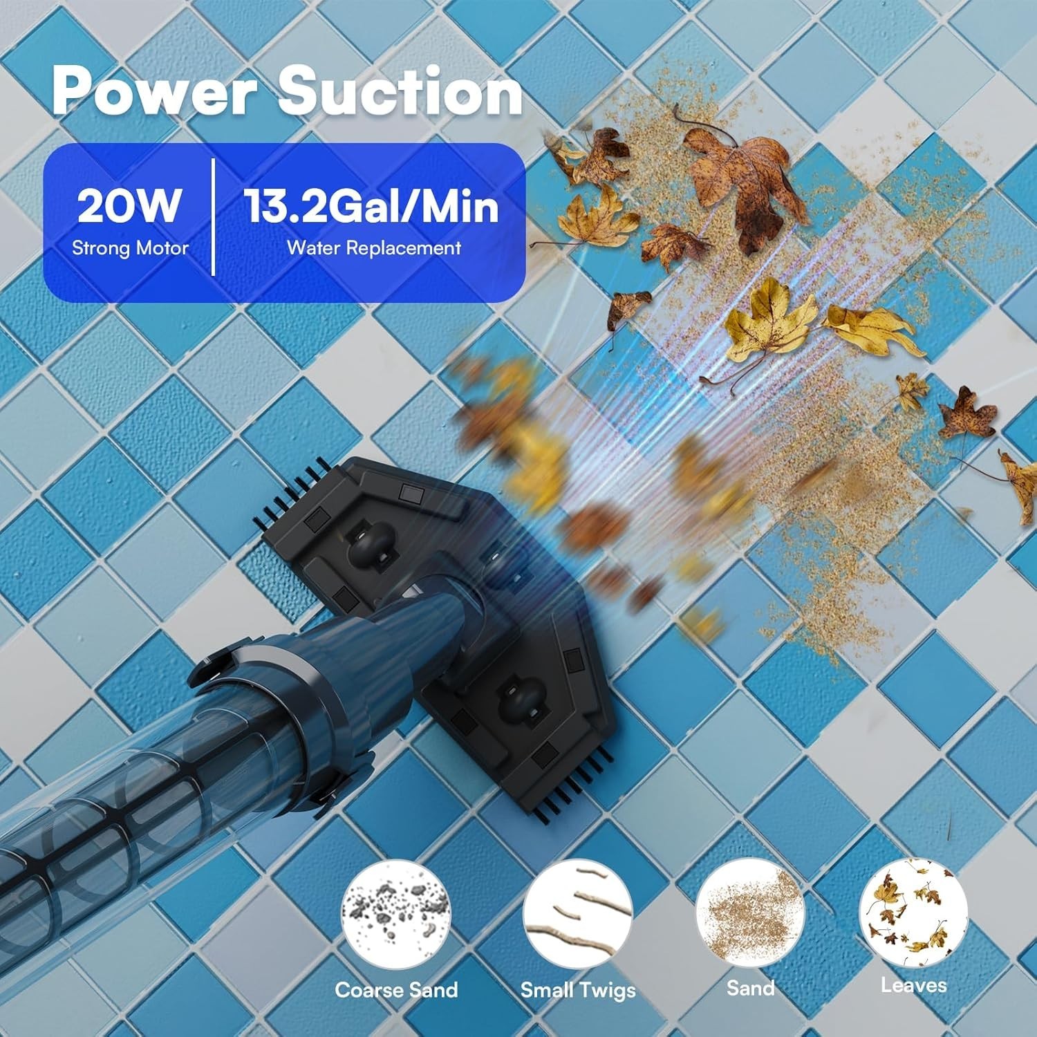 Cordless Pool Vacuum Cleaner with Strong Suction