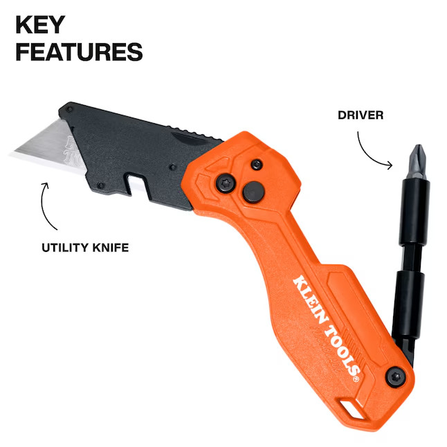 Klein Tools Folding Utility Knife with Driver Screwdriver Tool