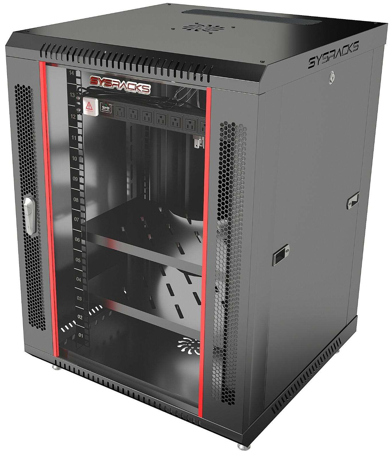 15U 24" Deep Wall Mount IT Network Server Rack Cabinet Enclosure. Accessories!