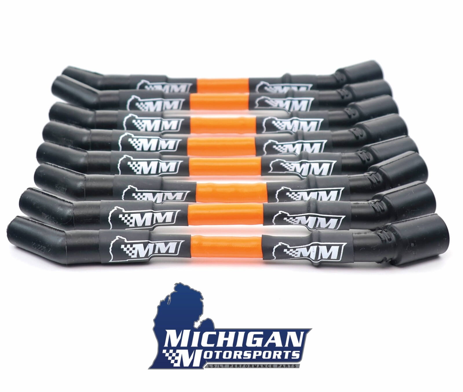 Michigan Motorsports LS Car Spark Plug Wires Orange 10mm LS1 LS3 L99 L76 LS2 LS6