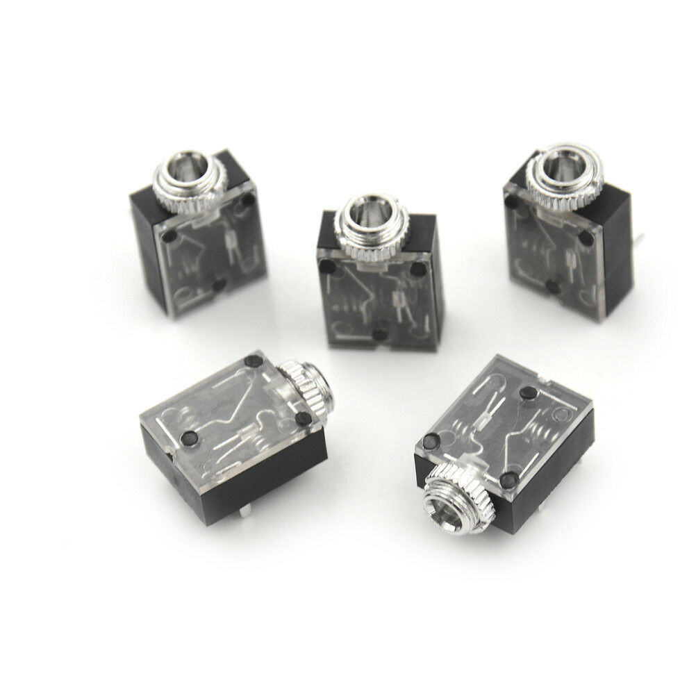 20 Pcs 5 Pin 3.5mm Audio Mono Jack Socket PCB Panel Mount for Headphone D