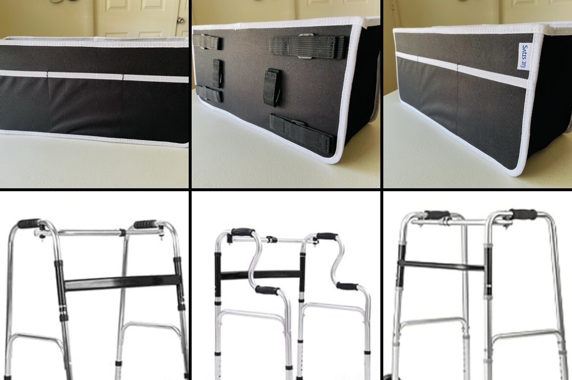 Folding Walker Bag, Strong Foldable with 6 Elastic Straps