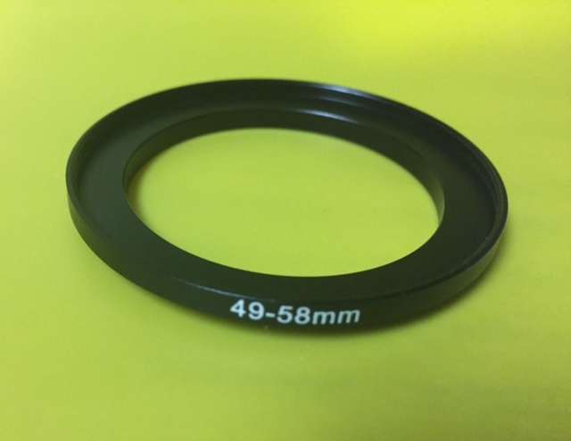 1 (ONE) ADAPTER RING 49mm to 58mm 49-58mm Step Up Filter Ring 49-58 BLACK METAL