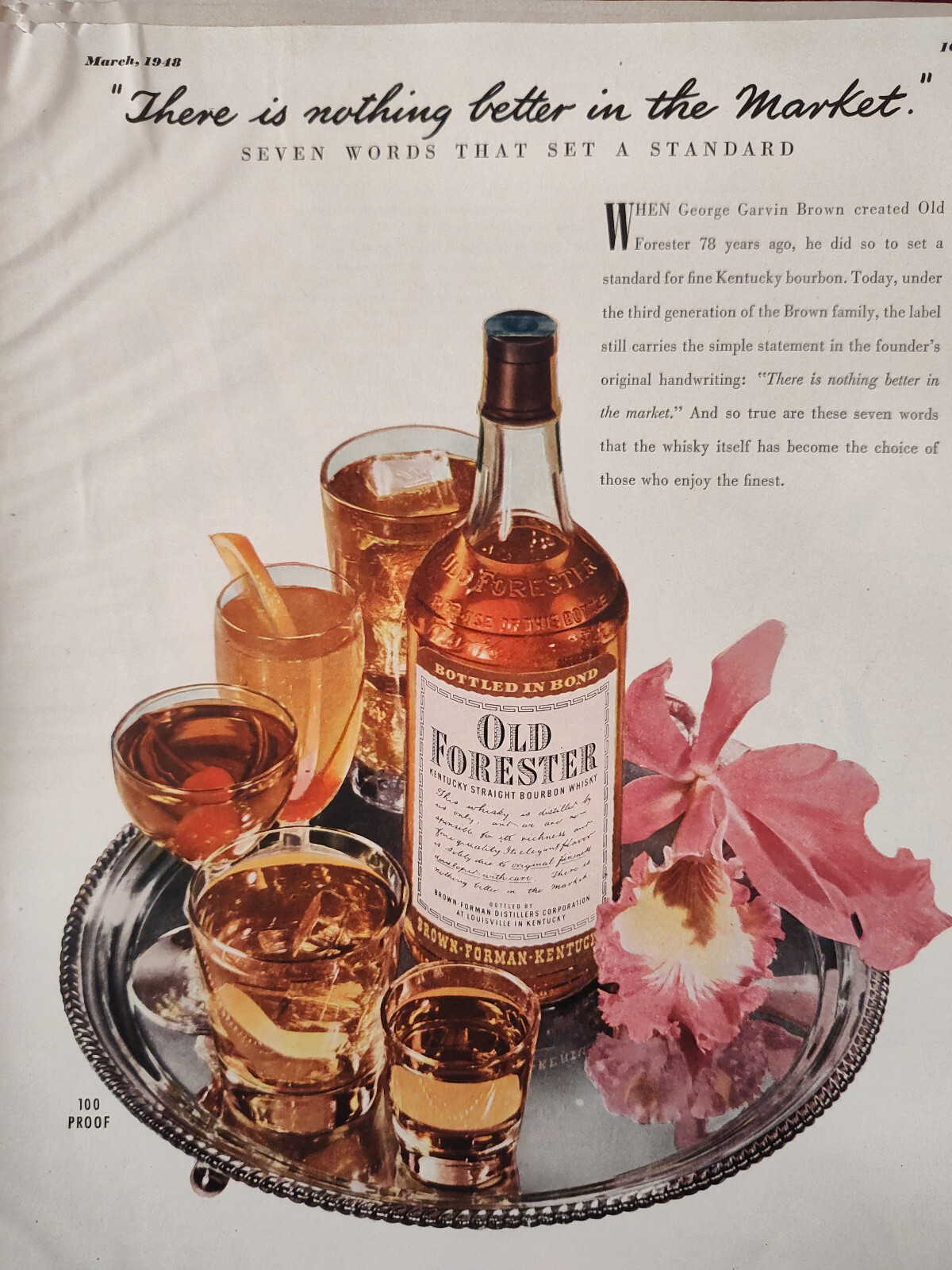 1948 Original Esquire Art Ads Old Forester Whiskey Cheney Mens Ties