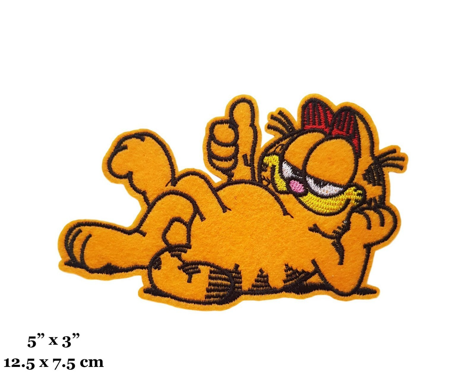 Garfield The Lazy Cat Laying Down Embroidered Iron On Patch