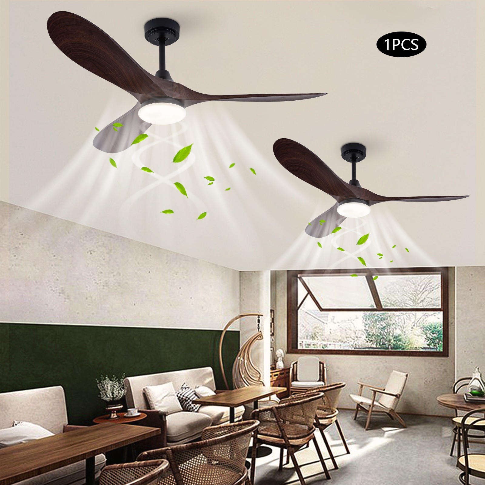 52 Inch Modern Ceiling Fan With Remote Indoor 3  Blades Chandelier 50W New