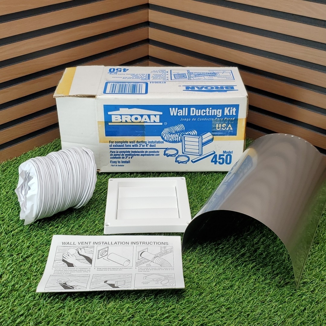 Broan Wall Ducting Kit Model 450 (For Exuast Fans With 3" Or 4" Duct) NIB