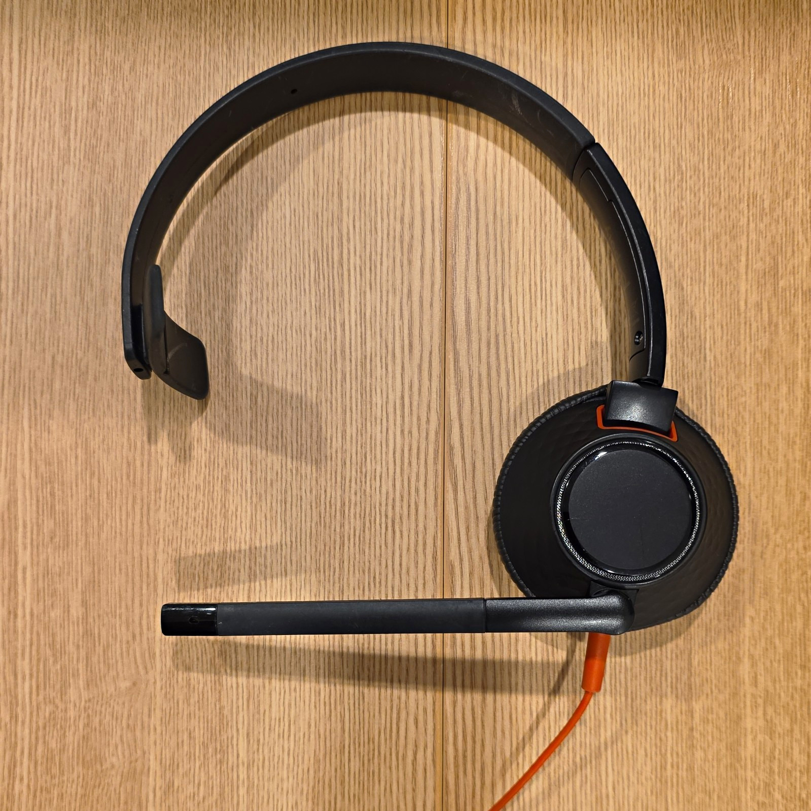 Poly C5210T USB Single-Ear On-Ear Headset Boom Mic In-Line Control Black/Red
