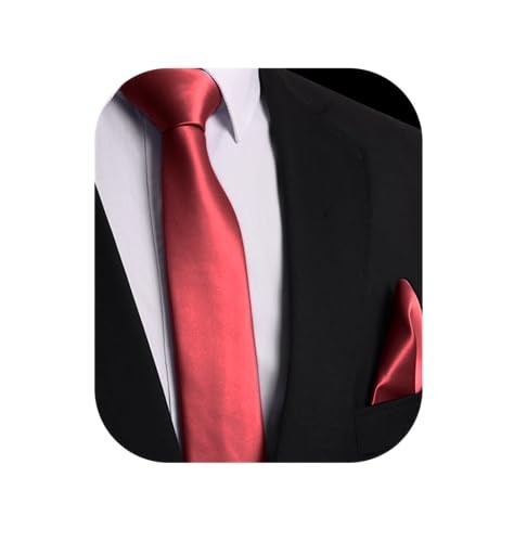 Mens Solid Color Formal Ties and Pocket Square Sets - Mens Ties - Burgundy