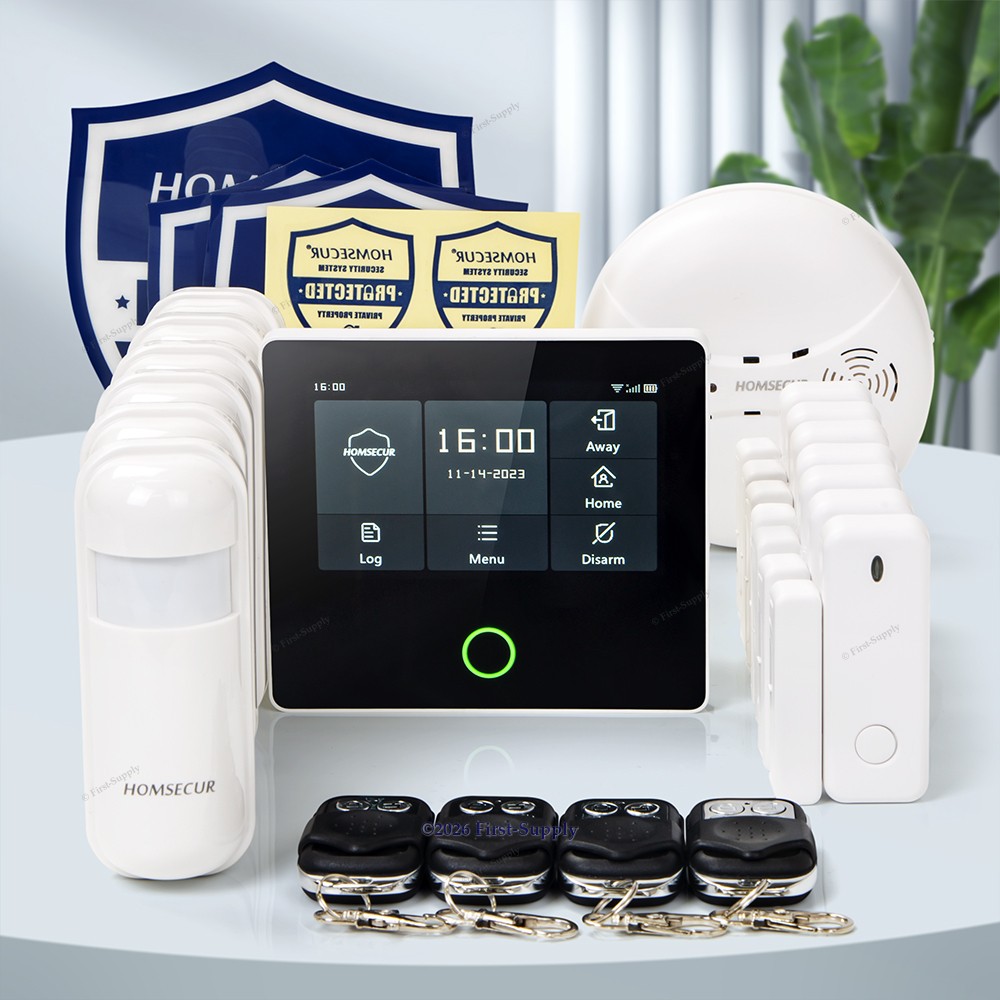 HOMSECUR Wireless WIFI 4G GSM SMS Autodial Burglar Intruder 4.3" Alarm System