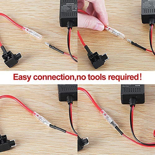 Universal Dash Cam Hardwire Kit Micro/Mini USB 12-24V to 5V