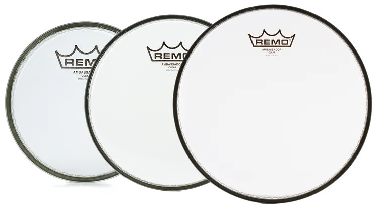 Remo Ambassador Clear Drumhead Rototom Kit - 6"/8"/10"