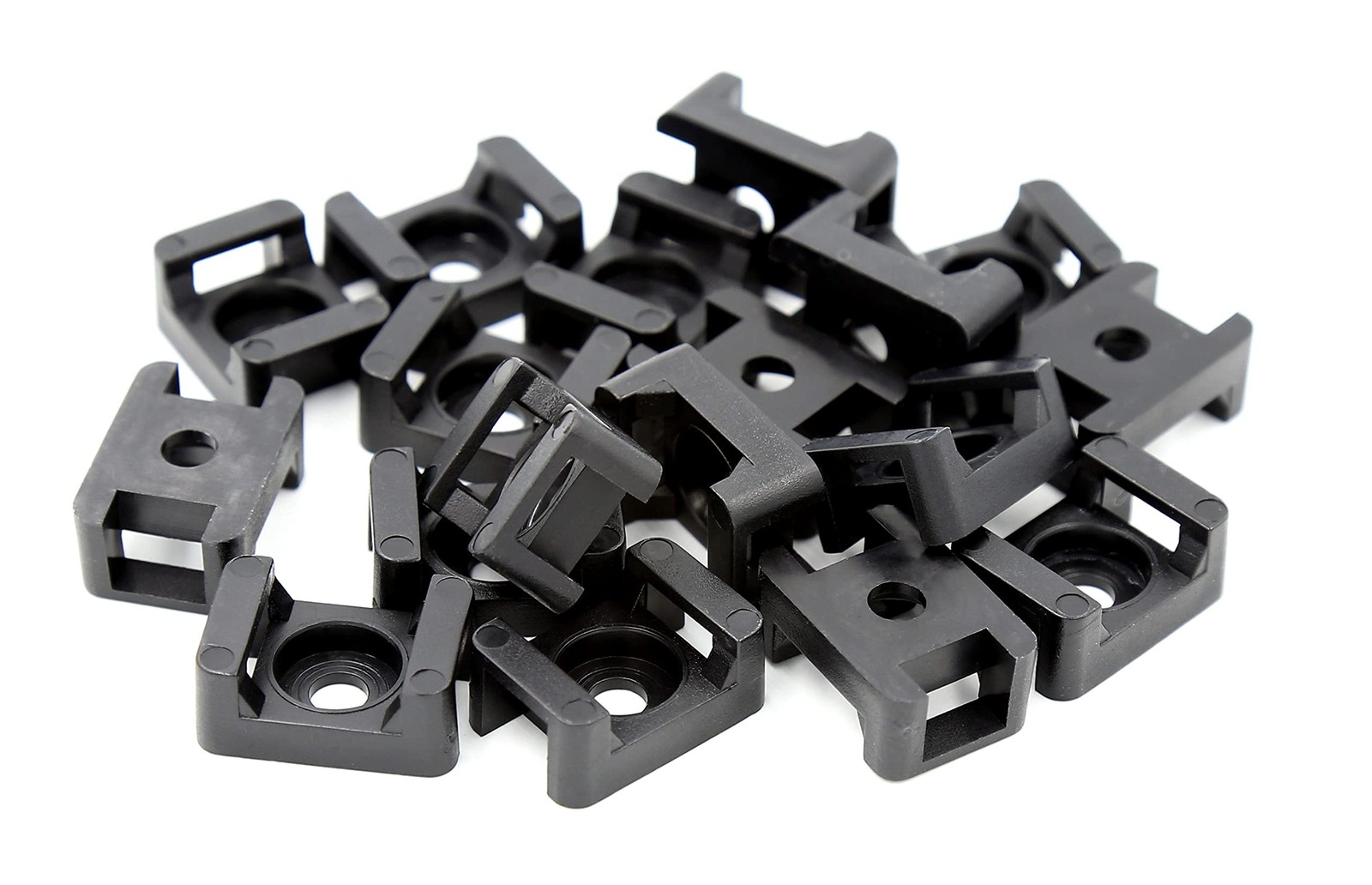 100 Pcs Black 9 mm Cable Tie Base Saddle Type Mount Wire Holder