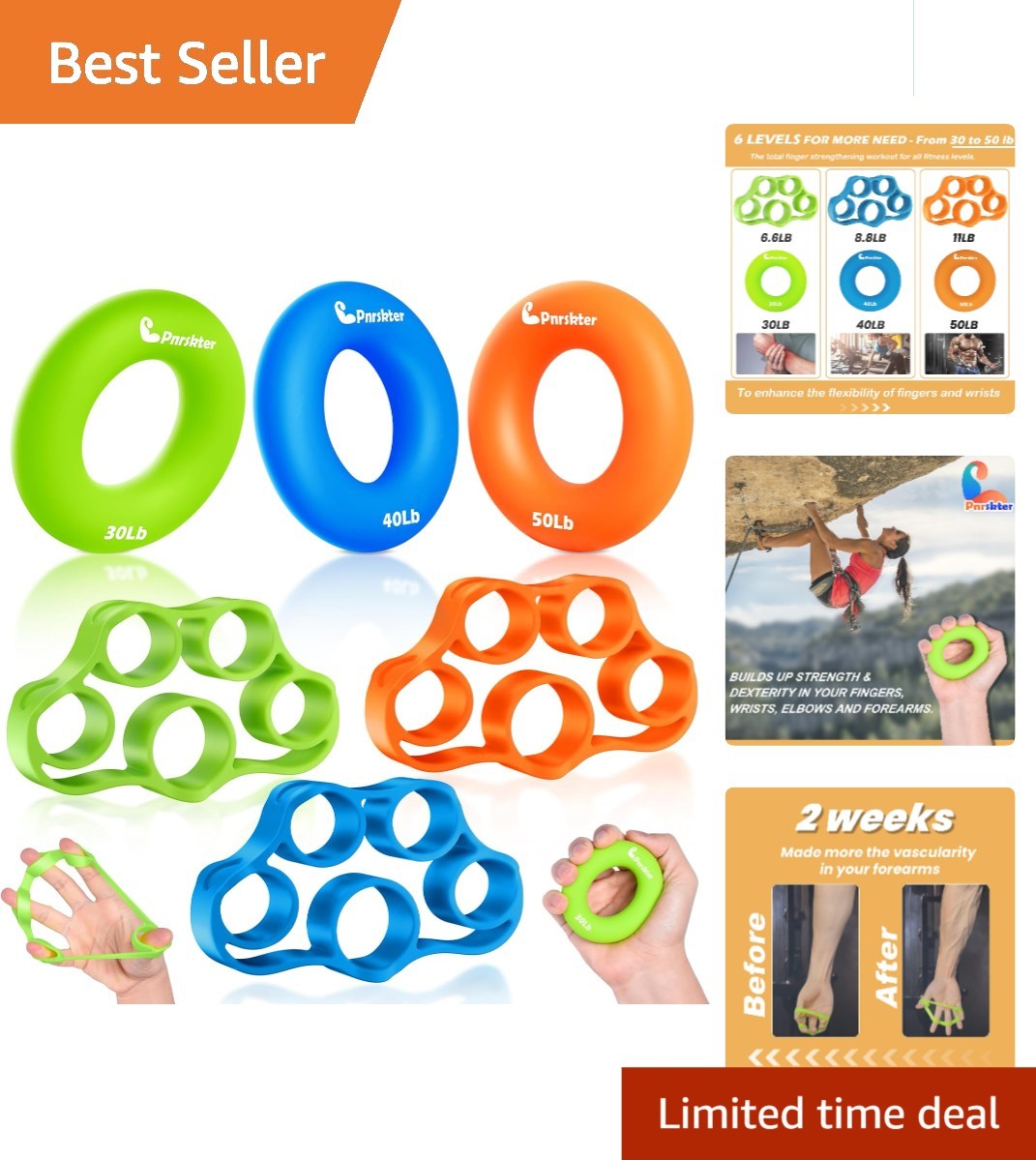 Durable Hand Grip Strengthener Set - Relieve Pain, Gain Strength Effortlessly