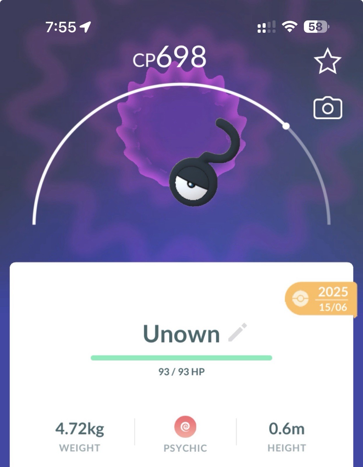 Pokemon Go - Unown ? - Normal (Not Shiny)