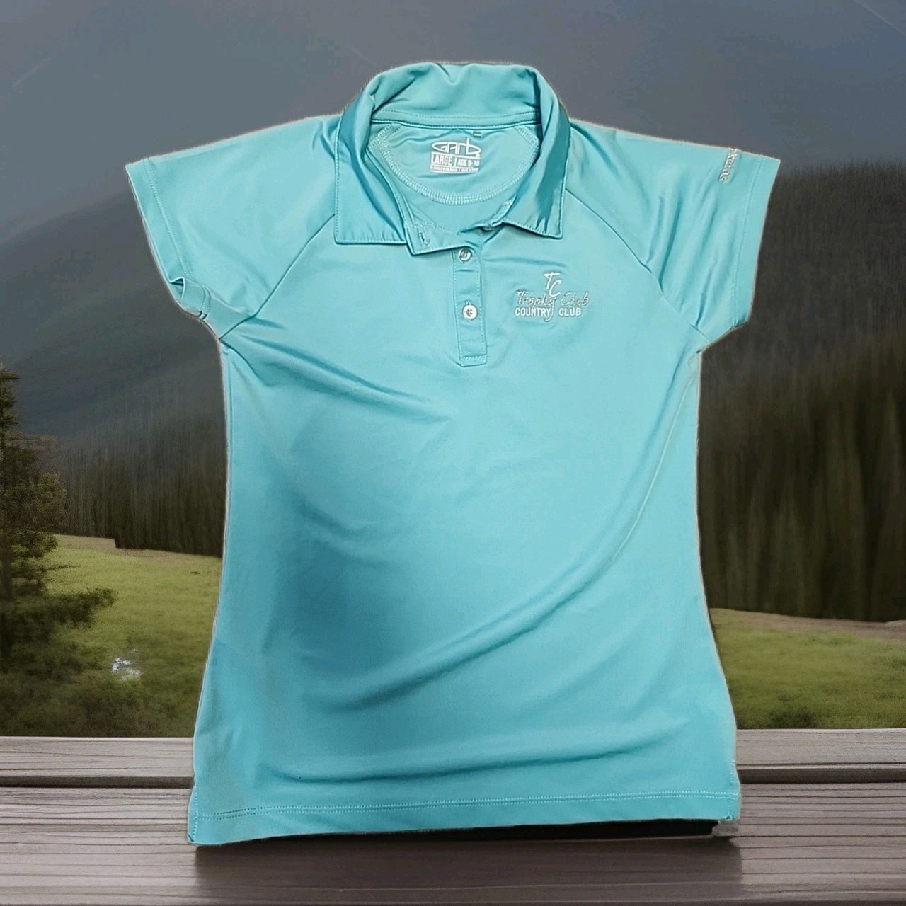 Trophy Club Country Club Logo Golf Lightweight Polo Shirt Girls Large 9-10