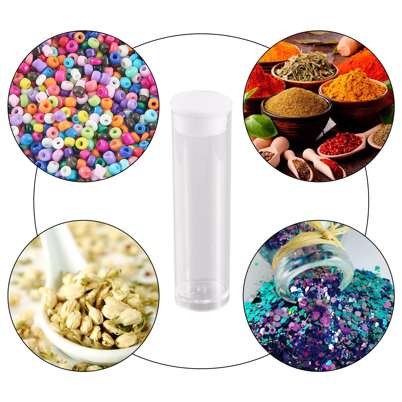 Craftdady 100Pcs Transparent Clear Plastic Small 100 tubes, 55x15mm,
